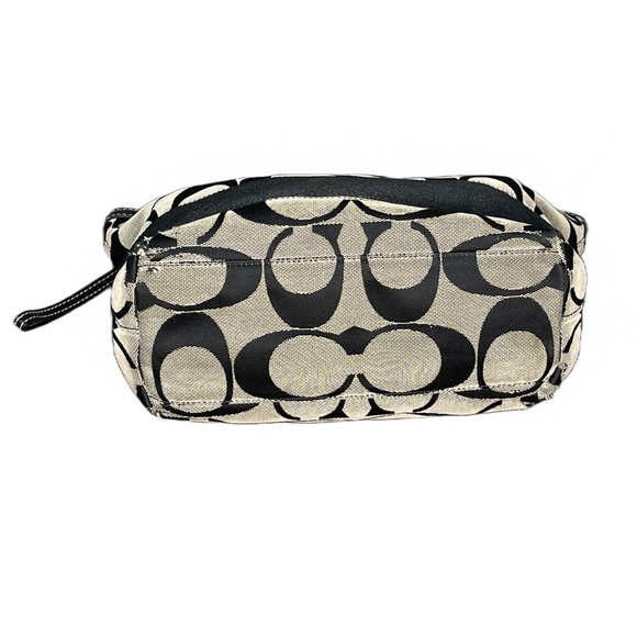 Coach Signature Stripe Black and Gray Monogram Tote Shoulder Bag - Picture 5 of 12
